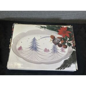 mikasa winter's‎ night oval platter 15"